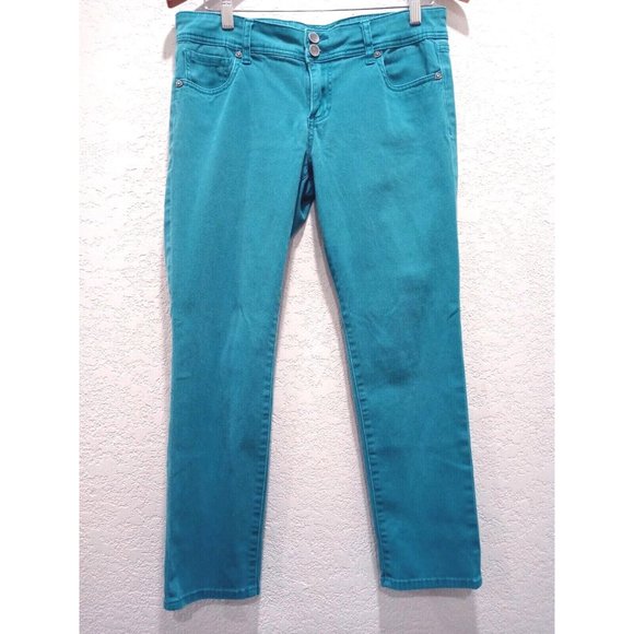 KUT from the Kloth Denim - KUT From The Kloth Womens Cameron Straight Leg Petite Jeans 6P Turquoise Stretch